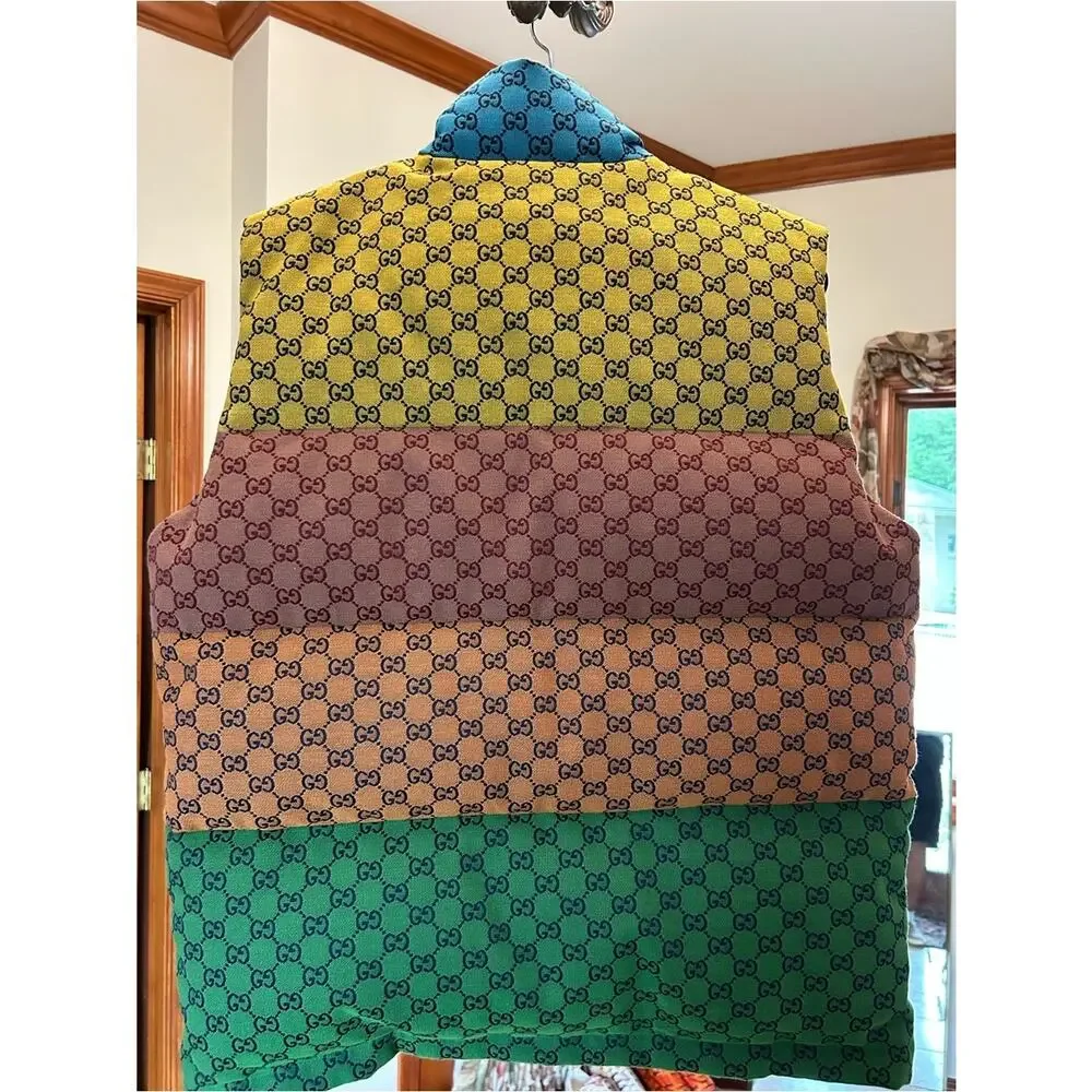 Men's Gucci Multicolor Yellow Blue Pink Patchwork GG down size 48